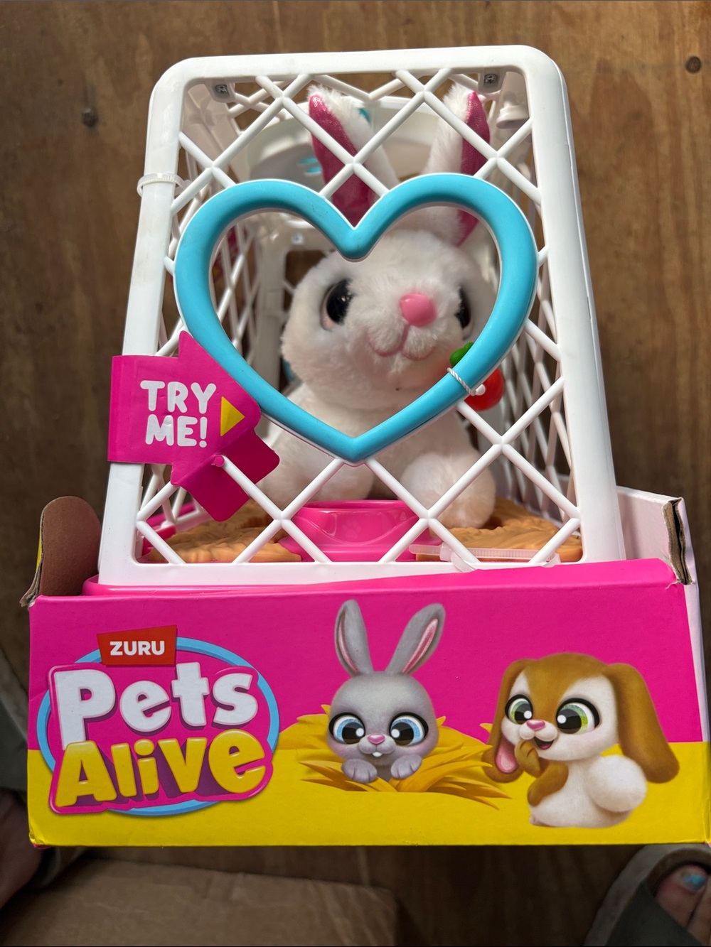 🎉NIB! Pets Alive Pink & White Bunny Interactive Plush Toy by ZURU